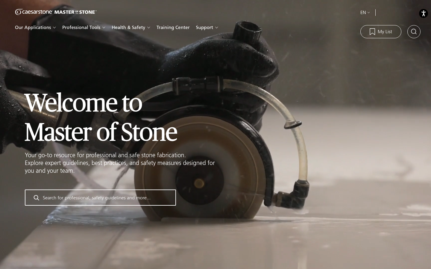 Caesarstone Master of Stone platformunun ana sayfası
